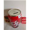 Image 4 : Coca-cola can coin bank 8" tall 2 decks of cards