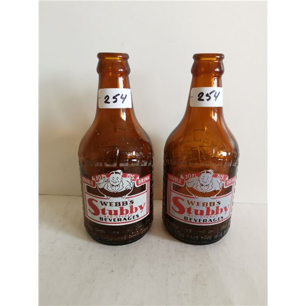 2 webb's stubby bottles