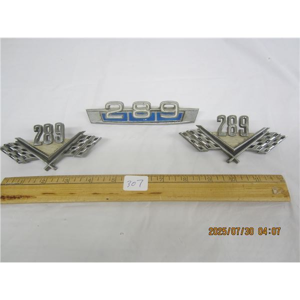 3 Ford 289 Car Badges in Good Shape