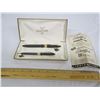 Image 1 : Antique Sheaffer's Pen and Pencil Set with a 14kt Gold Nib 1952-1959 Snorkel Pen in Display Box