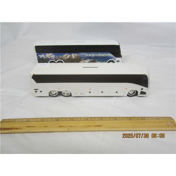 2 Dealership Give Aways Buses Motor Coach Industries Bus and a Prevost