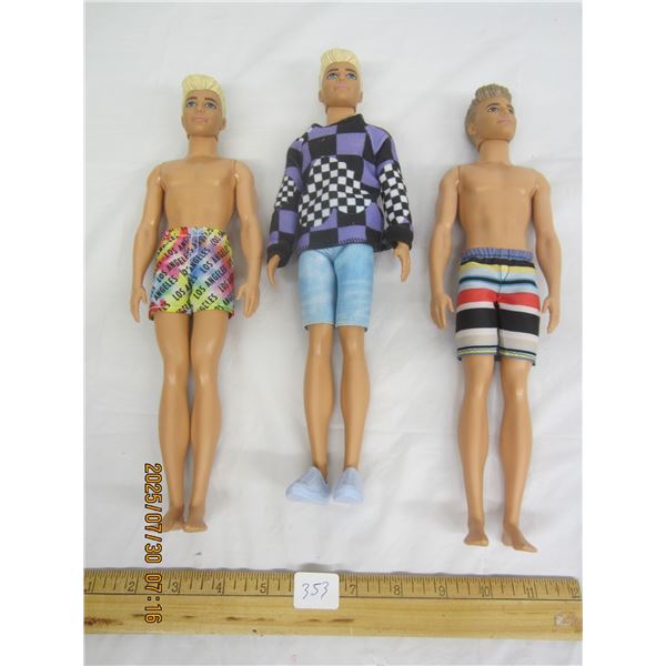 3 Vintage Ken Dolls