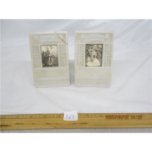 Pair of  WW2 Italy Stone 1944 Canadian Bookends