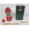 Image 1 : Vintage Red Coleman Lantern with Original Metal Case
