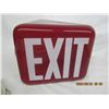 Image 2 : Original 1940's Glass Exit Sign with Mounting Hardware and Modern LED Bulb