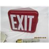 Image 4 : Original 1940's Glass Exit Sign with Mounting Hardware and Modern LED Bulb