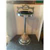 Image 1 : chrome Floor ashtray with glass base -28" tall - has light