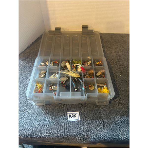 Case of fly fishing lures. Etc