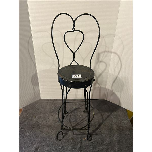 Childs/doll wrought iron chair 23"high