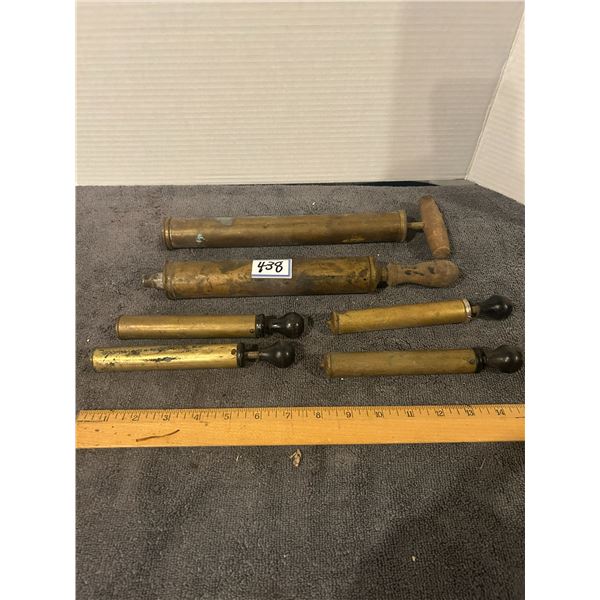 6 brass pumps 2x10", 4x5"