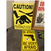 Image 2 : 4 novelty signs- 3- metal and 1 framed