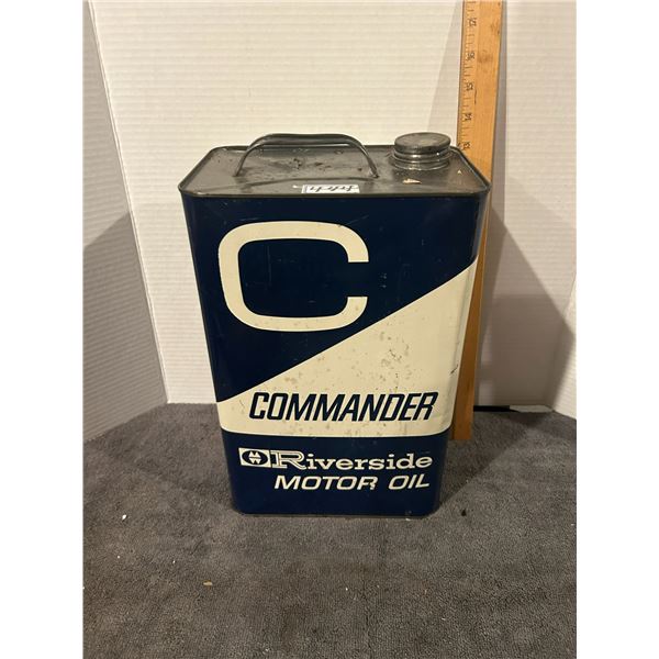Riverside motor oil tin"Commander"- 2.5 gallon