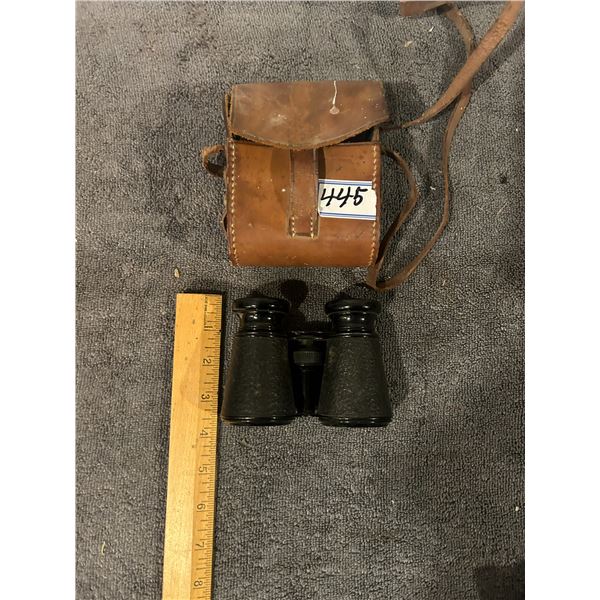 Binoculars+leather case 3.5" closed and 4.5" open