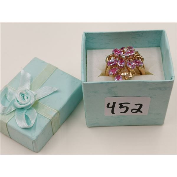 pink stones ring, can't understand hallmark