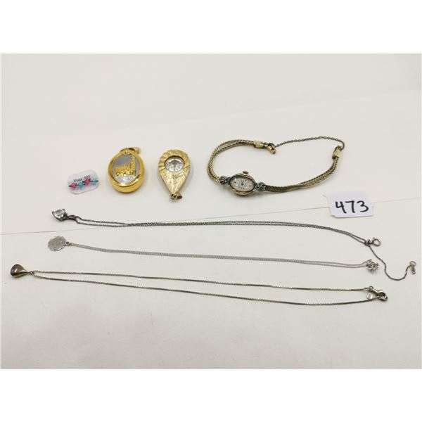 Jewelry, watch lot, some silver