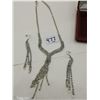 Image 1 : Vintage clear stones necklace earrings set