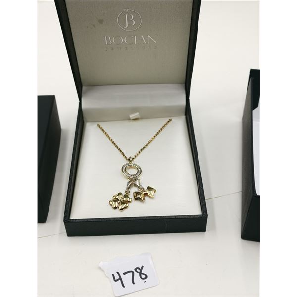 Bocian necklace with 2 attached 925 bows