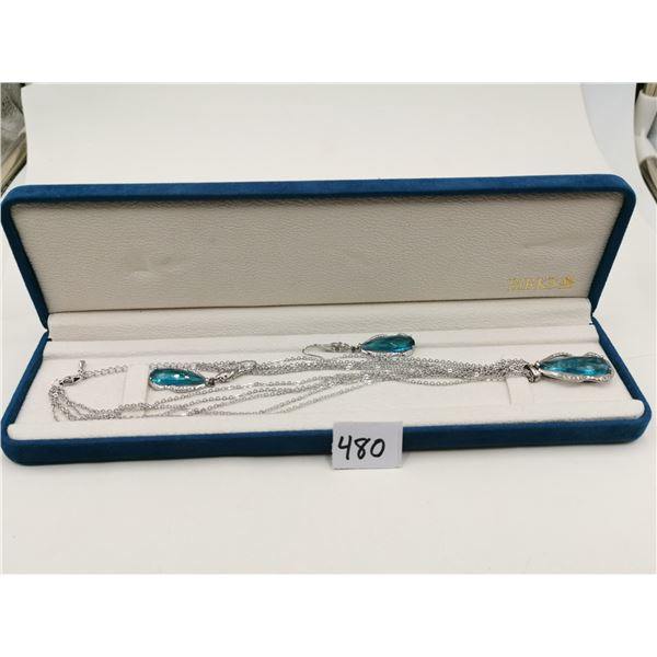 Vintage necklace, earring set in birks box