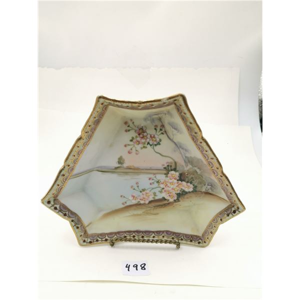 Antique nippon foorted dish, unusal design
