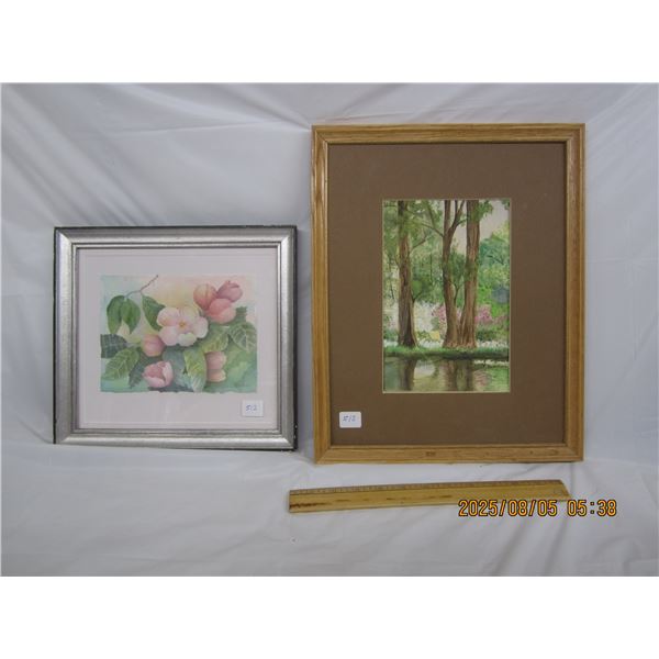 Lot of 2 Original Artworks Painting Myra Clarke F. Summack