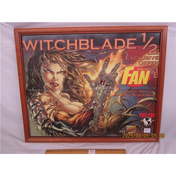 Framed 1990's Comic Book Advertisement 21 inches by 17 inches