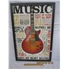 Image 1 : Vintage Music Framed Picture of a Guitar Cira 2000's 24 inches by 36 inches