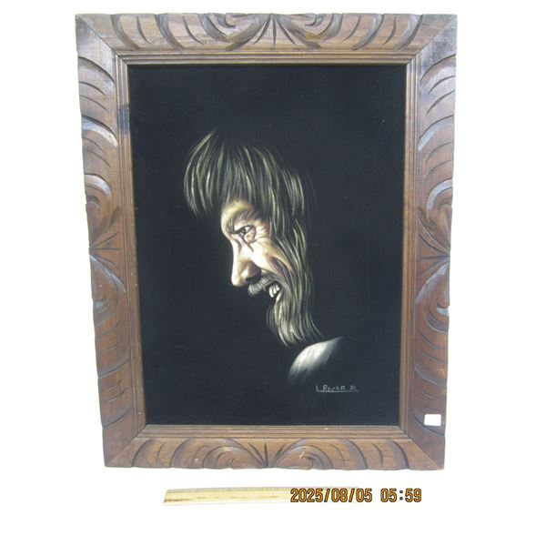 Vintage Velvet Painting of Walon Jennings dated 1971 Artist Signed 22 inches by 28 inches ?