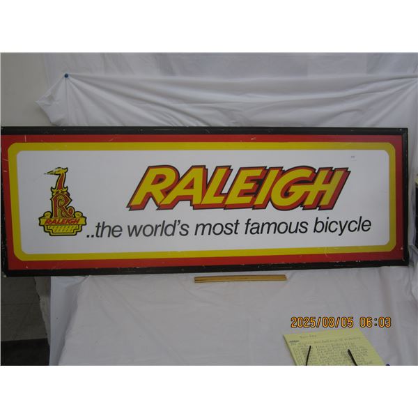 Raleigh Hand Painted Sign on Plexi Glass 54 inches by 19 inches