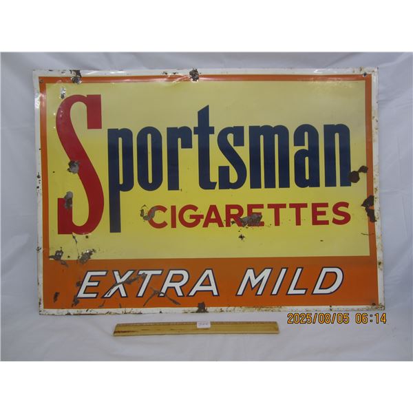 Authentic Vintage Sportsman Cigarettes Metal Sign