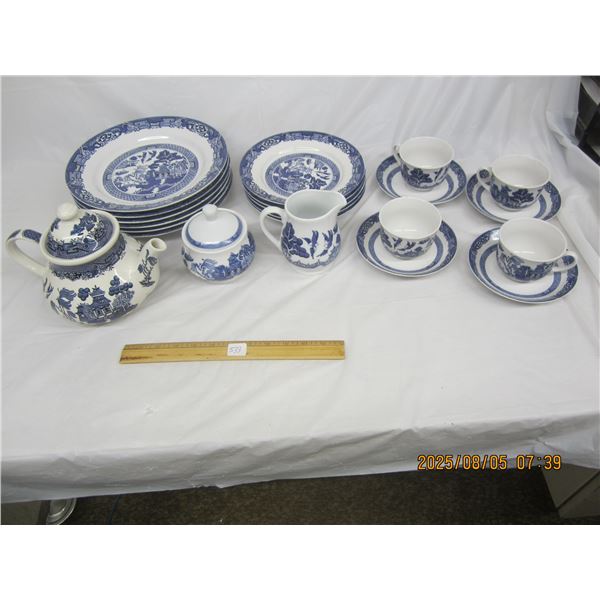 Vintage China Set with Teapot and Cream and Sugar