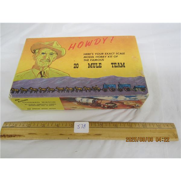1960's Borax 20 Mule Team Model Kit with Box