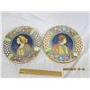 Image 1 : 2 Vintage Italian Man and Woman Plates 12 Inches Across