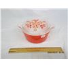 Image 1 : Orange Pyrex Bowl with Lid with Chickens on It