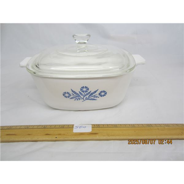 Medium Corning Ware Casserole Dish with Lid  Good Condition