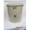 Image 1 : Antique 20 Gallon Medalta  Crock with the Early Medalta Native Chief Markings No Cracks or Chips