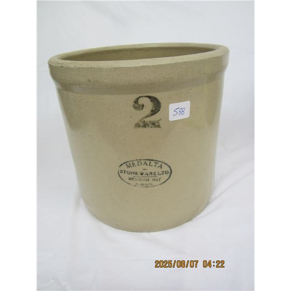 Medalta 2 Gallon Crock No Cracks or Chips