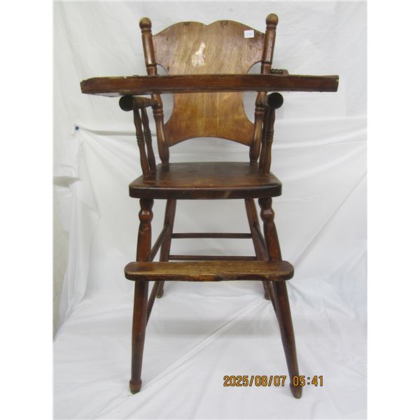 Antique Wooden High Chair