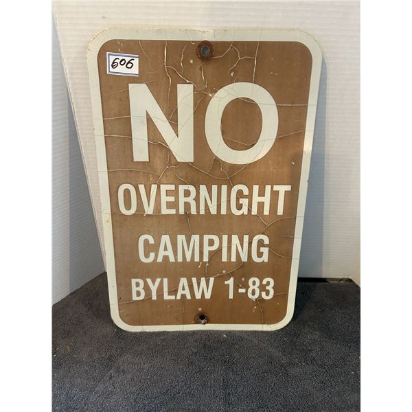 No overnight camping 12"x18"- metal