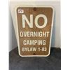 Image 1 : No overnight camping 12"x18"- metal