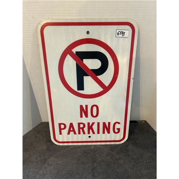 No parking  sign 12"x18"-metal