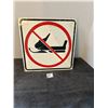 Image 1 : No snowmobiling sign-1970's metal 12"x12"