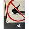 Image 2 : No snowmobiling sign-1970's metal 12"x12"