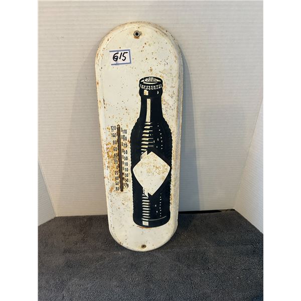 Orange crush thermometer-19"x6 1/4", thermometer works-1930's-40's