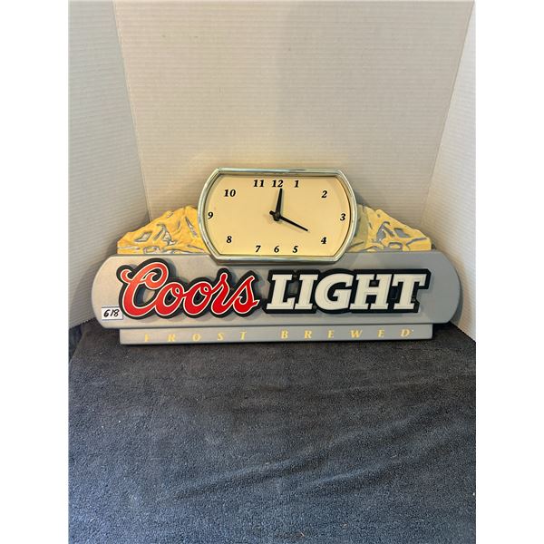 coors light advertising clock 24"x11"
