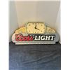 Image 1 : coors light advertising clock 24"x11"