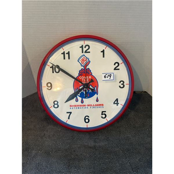 Sherwin williams advertising clock 12"