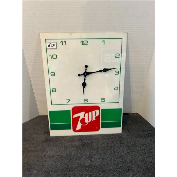 7up advertising clock 12"x16"