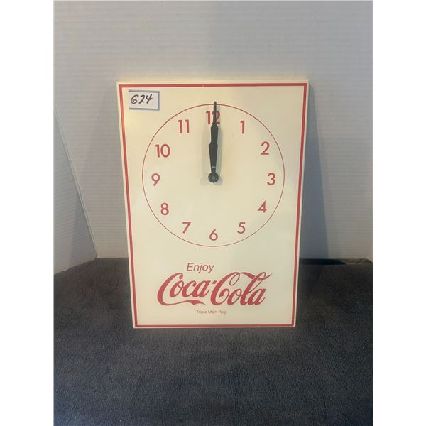 Coca-cola clock metal 13.5"x9.5"