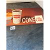Image 3 : Coca cola cardboard sign- 1960;s from soda shop "NOS 24"x7"- French fries