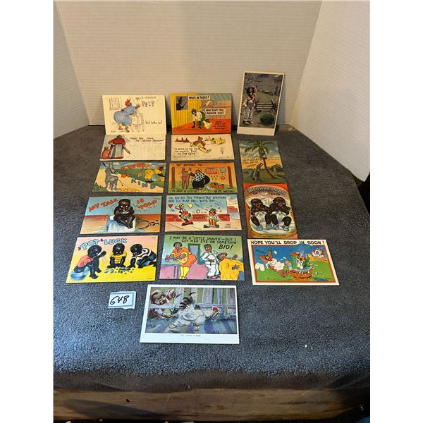 15 black americana post cards